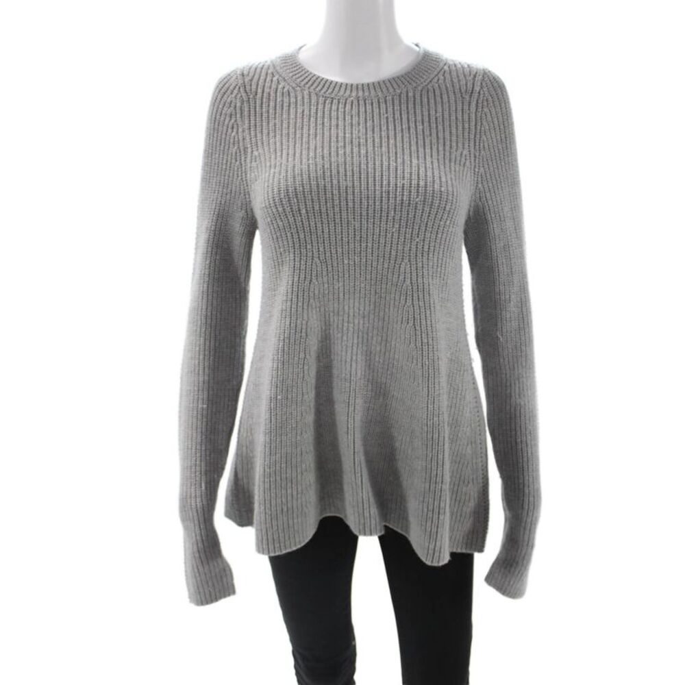 Grey Jason Wu Unisex Pullover Sweater Gray Wool Crew Neck Long Sleeve Size M